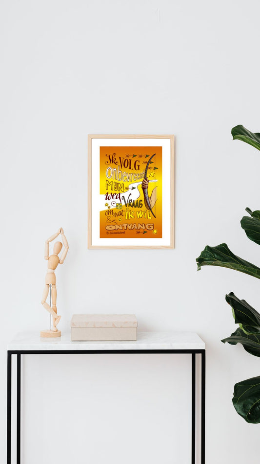 Art Print: Gele Krijger affirmatie