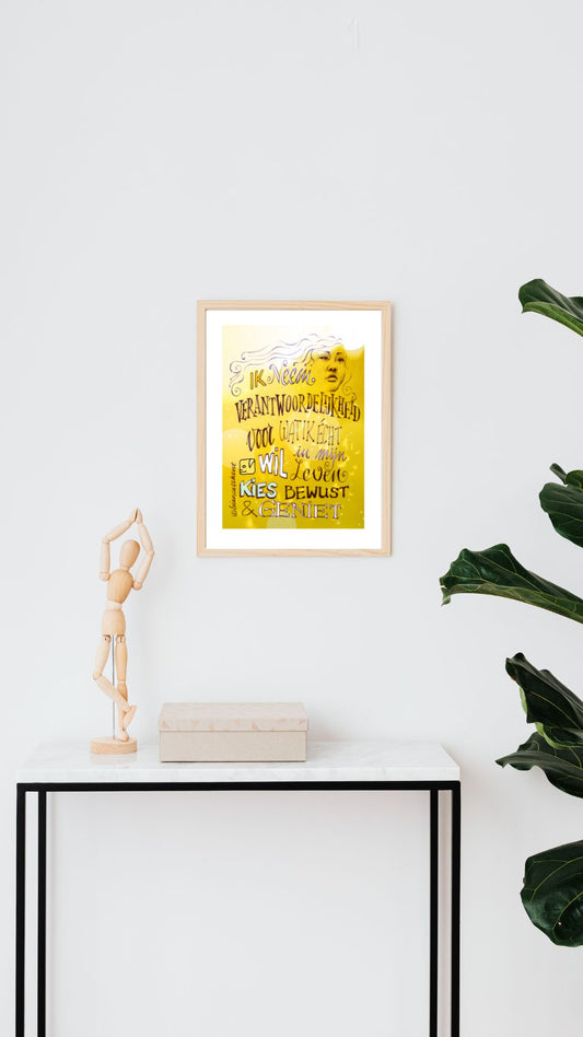 Art Print: Gele Mens affirmatie