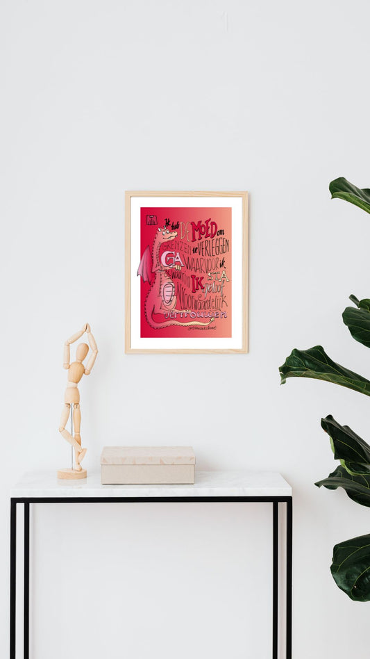 Art Print: Rode Draak affirmatie