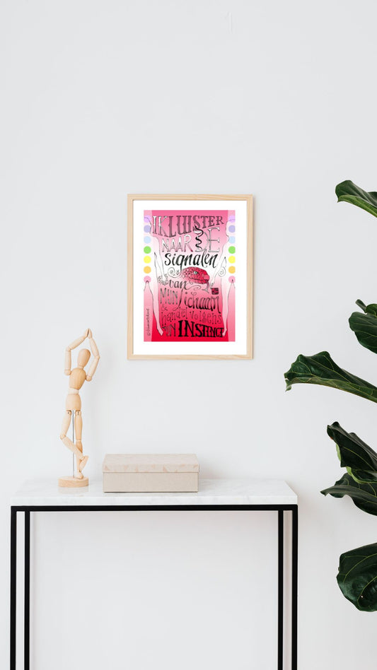 Art Print: Rode Slang affirmatie